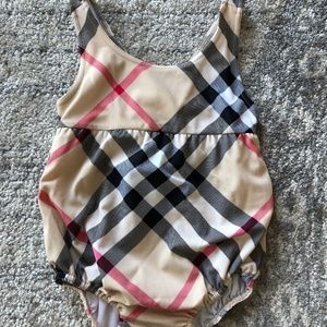 Burberry Children Check "Bubble" Bathing Suit -12M